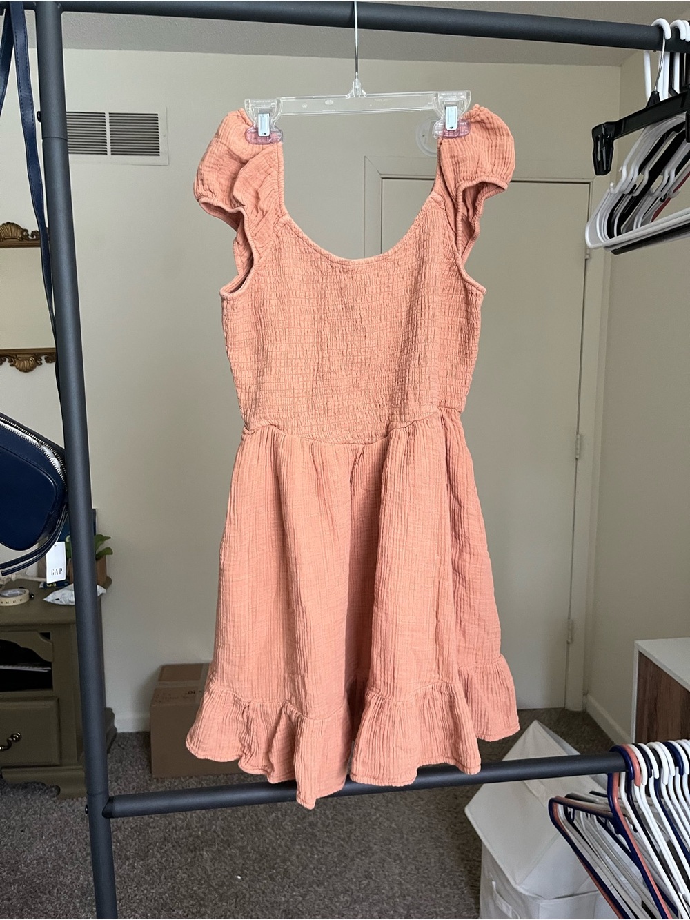 American Eagle Outfitters Clay Ruffle-Sleeve Cotton Dress